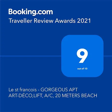 Le St Francois - Gorgeous Apt Art-deco,lift, A/c, 20 Meters Beach Apartment